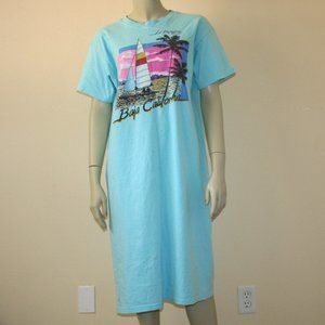 90s Long Sleep Shirt Baja California Mexico One Size